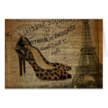 elegant vintage girly paris fashion card