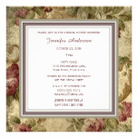 Elegant Wine Gold Rose Theme Bridal Shower Card