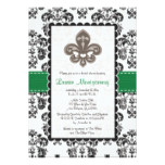 Emerald Green Fleur de Lis Bridal Shower Card