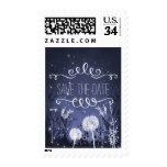 Enchanted Twilight Sky Stars & Foliage Wedding Postage Stamp