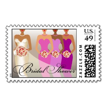 ETHNIC BRIDE Bridal Shower | purple Postage Stamp