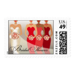 ETHNIC BRIDE Bridal Shower | red Postage Stamp