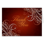 Exquisite Baroque Orange Scroll Thank You Card