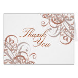 Exquisite Baroque Orange Scroll White Thank You Card