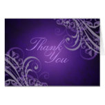 Exquisite Baroque Purple Scroll Thank You Card