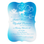 Fairytale Carriage Bridal Shower Peacock Blue Card