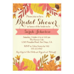 Fall Autumn Floral Bridal Shower Invitation Pink