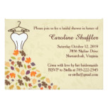 Fall Autumn Leaves Wedding Dress Bridal Shower Card