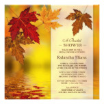 Fall Bridal Shower Invitation With Autumn Leaves