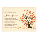 Fall Bridal Shower Invitation With Autumn Tree