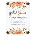 Fall Flowers and Falling Leaves Bridal Shower Card