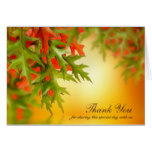 Fall Thank You Card With Colorful Autumn Leaves