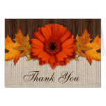 Fall Themed Wedding And Bridal Shower Thank You Card