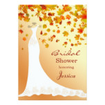 Falling leaves, Wedding gown Bridal Shower Invite