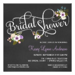 Floral Chalkboard Bridal Shower Invitations