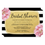 Floral Chic Bridal Shower Invitation / Gold