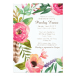 Floral & Feather Bridal Shower Invitation II