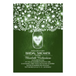 floral mason jar rustic green bridal shower card