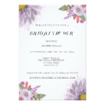 Floral Script Bridal Shower Invitations