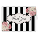 Floral, Stripes Thank You Cards