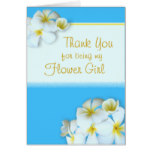 Flower Girl Plumeria on Blue Thank You Cards