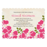 Fuchsia Hibiscus Hawaiian Themed Bridal Shower Card