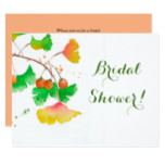 Ginko Biloba Watercolor Bridal Shower Invitation