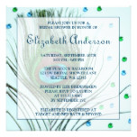Glam Peacock Feather Teal Bridal Shower Card