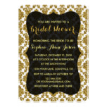 Glamorous Gold Damask Gold Foil Wedding Card