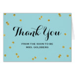 Gold Glitter Blue | Bridal Shower Thank You Cards