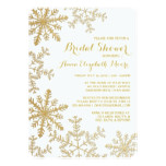 Gold Glitter Snowflakes Winter Bridal Shower Card