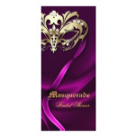 Gold Masquerade Pink Bridal Shower Invitation