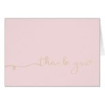 Gold Thank You On Pink Card
