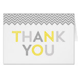 Gray and Yellow Modern Chevron Thank You Cards