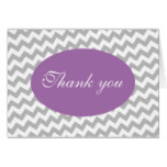 Gray Chevron and Purple Modern Thank You Card