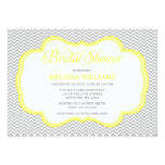 Gray Chevron Yellow Frame Bridal Shower Card