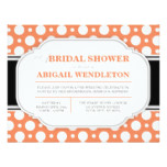 Gray & Orange Polka Dot Bridal Shower Invitations