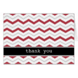 Gray & Red Chevron custom Thank You Cards