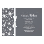 Gray Snowflakes White Bow Winter Bridal Shower Card