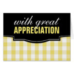 Great Appreciation Yellow Gingham Thank You Cards