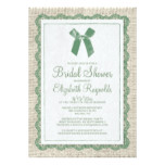 Green Country Burlap Bridal Shower Invitations