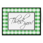 Green Gingham Custom Thank You Card