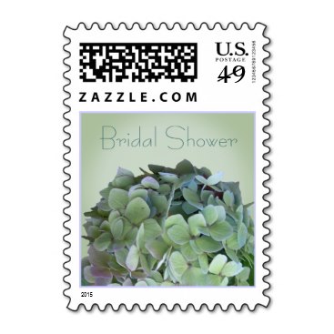 Green Hydrangeas Bridal Shower Postage Stamps