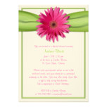 Green Pink Gerbera Daisy Bridal Shower Invitation