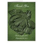 Green Rose Floral Wedding Thank You Card