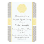 Grey & Yellow Quarterfoil Bridal Shower Invitation