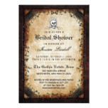 Halloween Skeleton Brown Gothic Bridal Shower Card