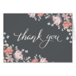 Handwritten Vintage Floral Wedding Thank You Card