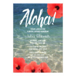 Hawaiian Hibiscus & Blue Sea Beach Bridal Shower Card