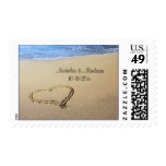 Heart Drawn in the Sand template Postage